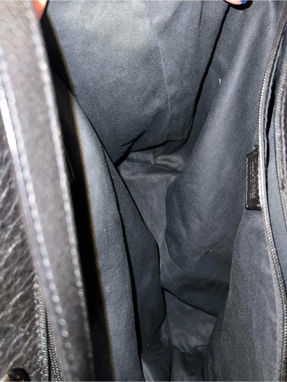 Black Pebble Leather Hobo Bag